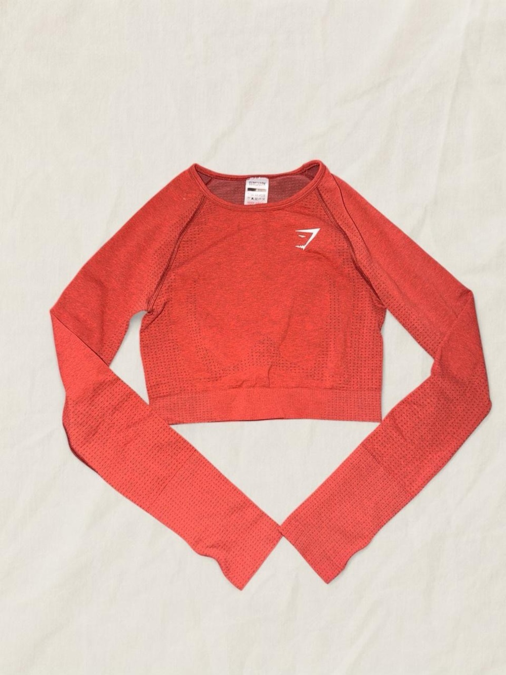 Gymshark Coral Seamless Long Sleeve Crop Top